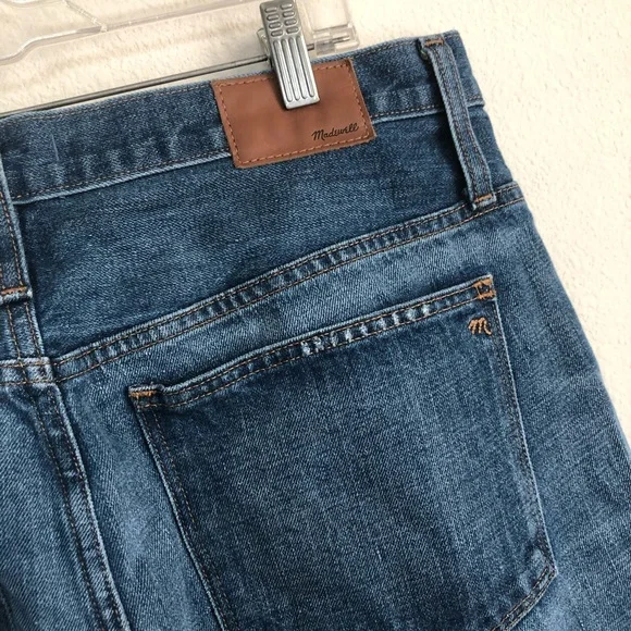 Madewell Rigid Flare Frayed Hem Denim Jeans - Picture 3 of 5